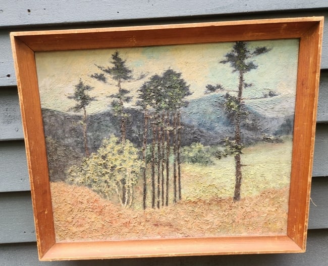 TREES oil painting on Board impressionists North Marlboro FREEMAN (1 of 3)