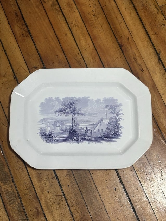 Purple The Narrows Fort Hamilton Historical Staffordshire Platter: It measures 17 1/2" x 12 3/4" and is marked. It has no chips, cracks or repairs Shipping: Domestic: Flat-rate of $30.00 to anywhere within the contiguous U.S. International: Foreign shipping rates