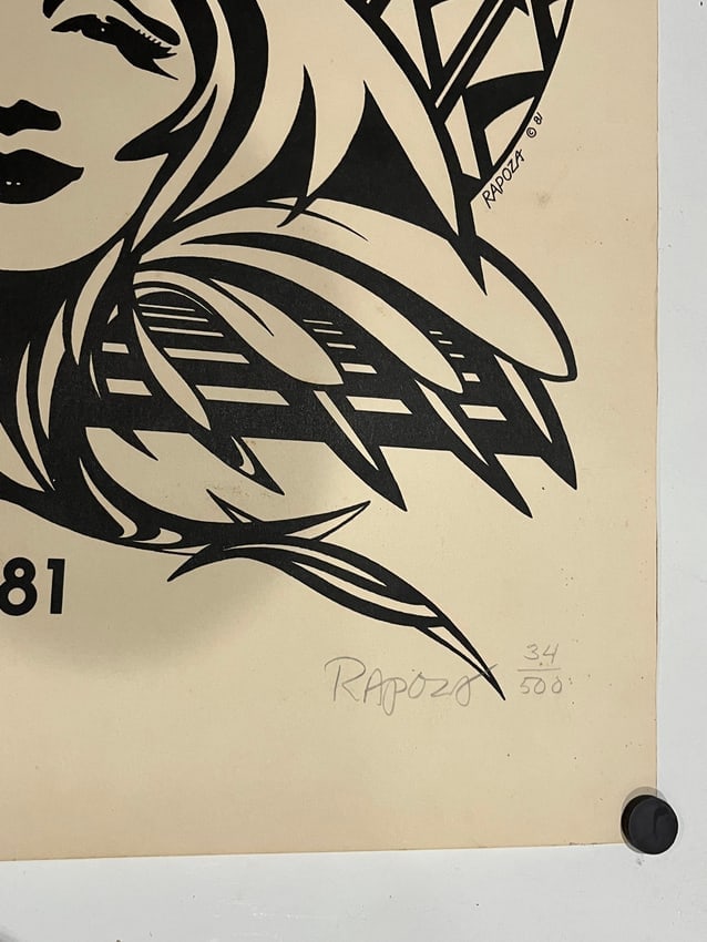 Hand Signed / Dated Rapoza Mardi Gras Poster 1981 - 6