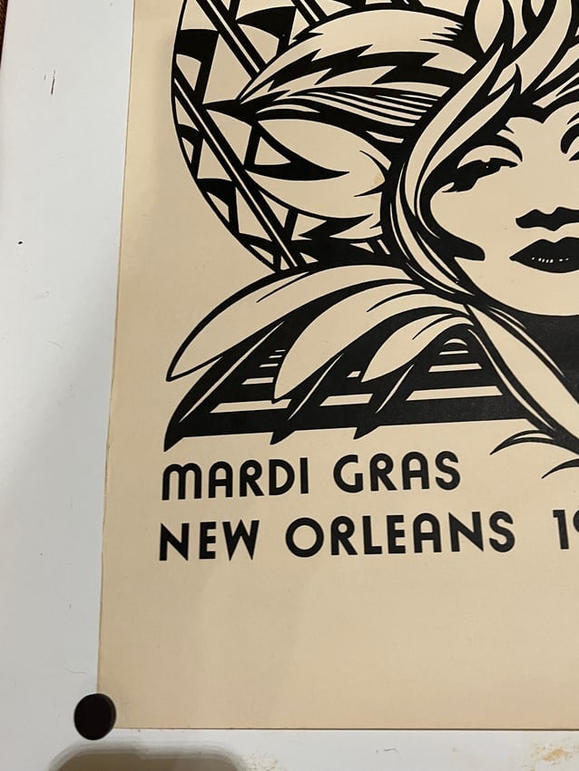 Hand Signed / Dated Rapoza Mardi Gras Poster 1981 - 7