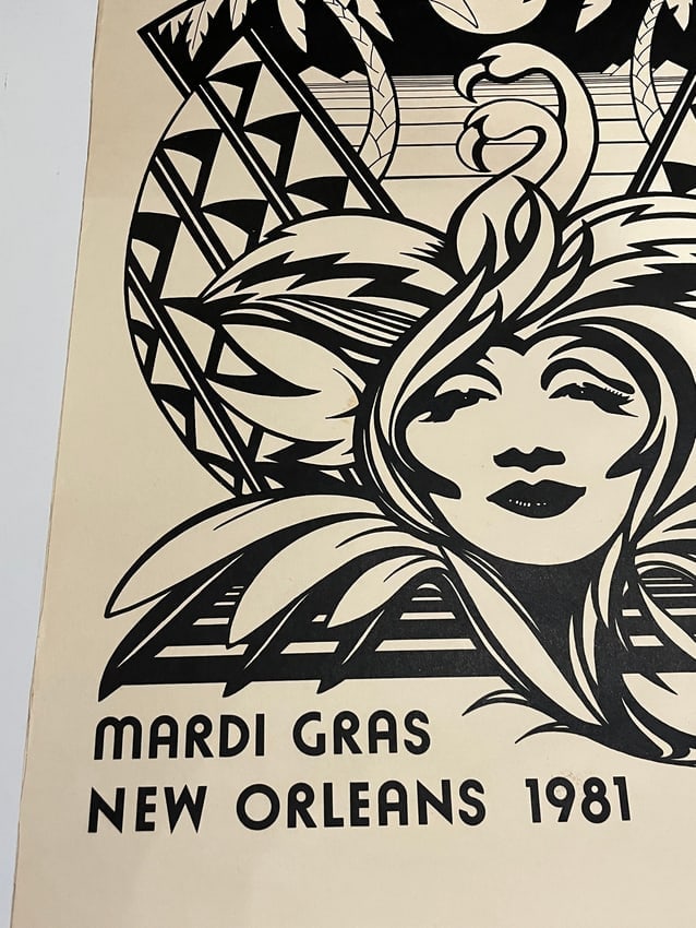 Hand Signed / Dated Rapoza Mardi Gras Poster 1981 - 8