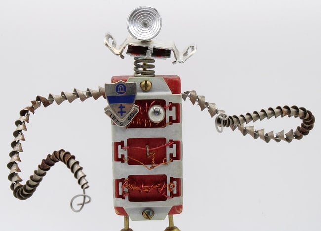 A folk art robot made from found objects - 3
