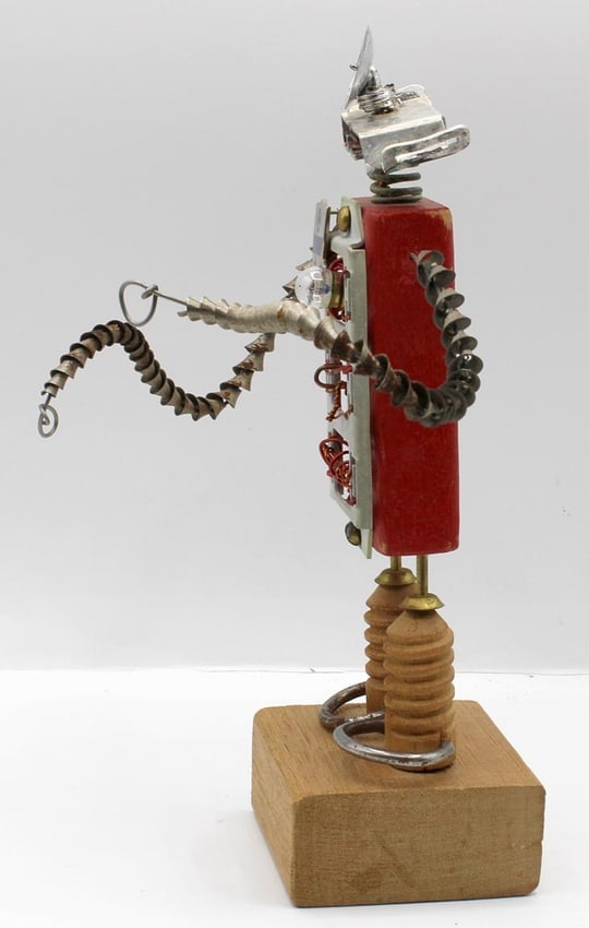 A folk art robot made from found objects - 5