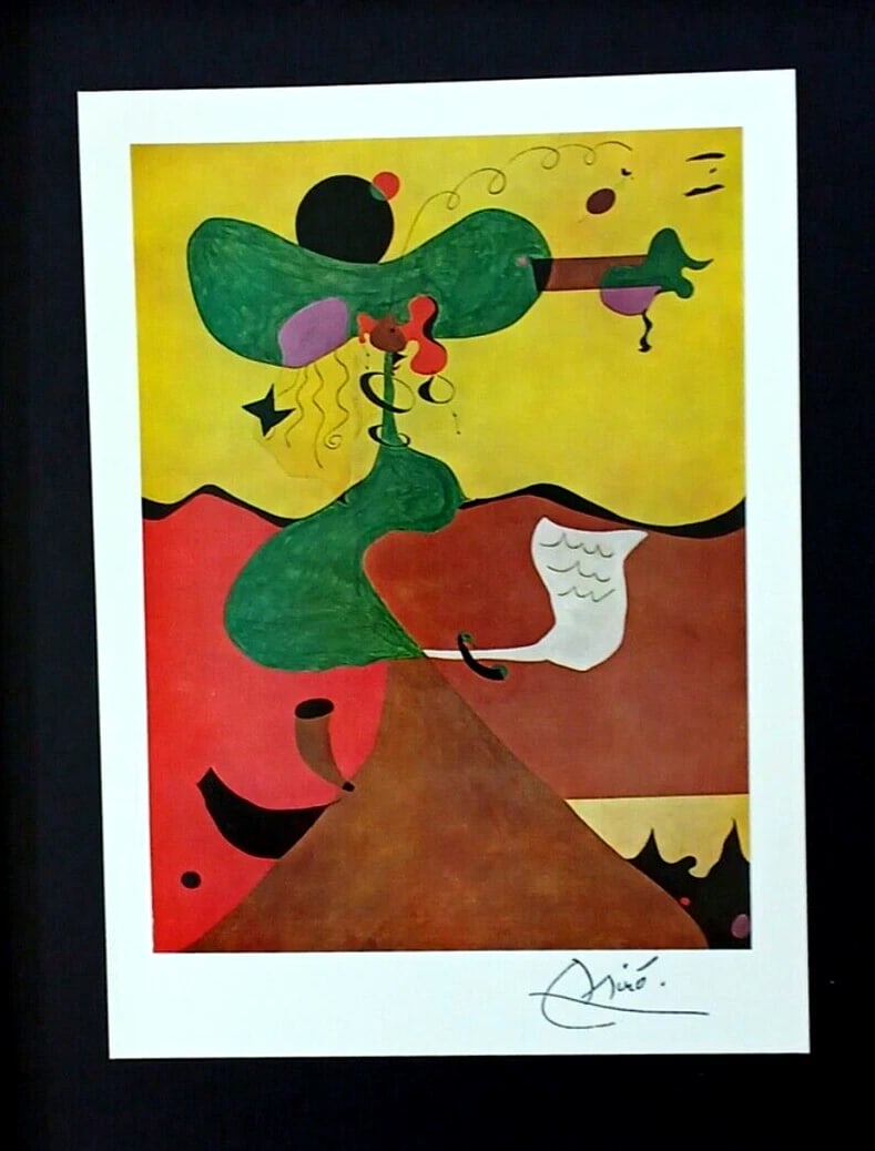 JOAN MIRO + BEAUTIFUL 1962 SIGNED PRINT "MRS. MILLS" + FRAMED + BUY IT NOW!! - 2