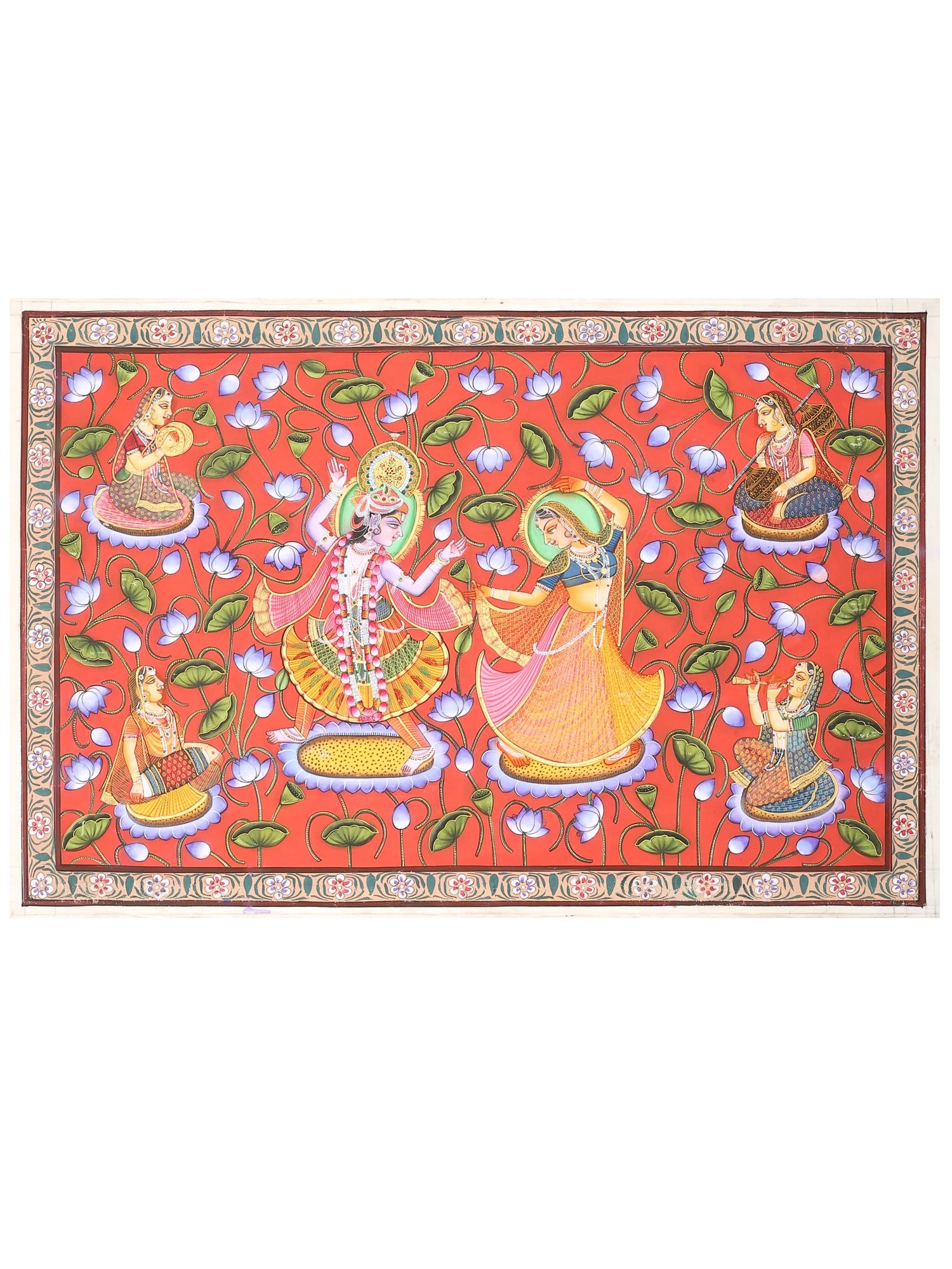 Divine Dance of Radha Krishna with Gopis | Pichwai Painting (1 of 2)