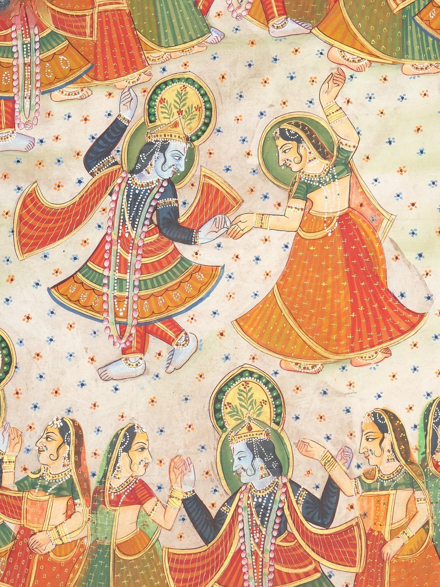 48" Krishna Raas Lila | Pichwai Painting - 2