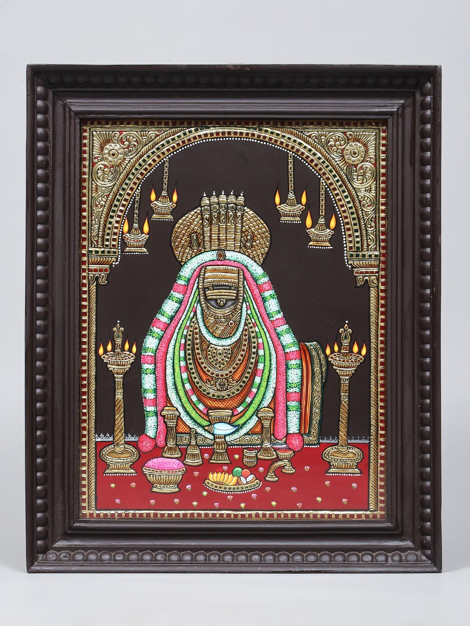 Lord Annamalaiyar (Shiva) | 24 Karat Gold Work | Framed Tanjore Painting (1 of 2)