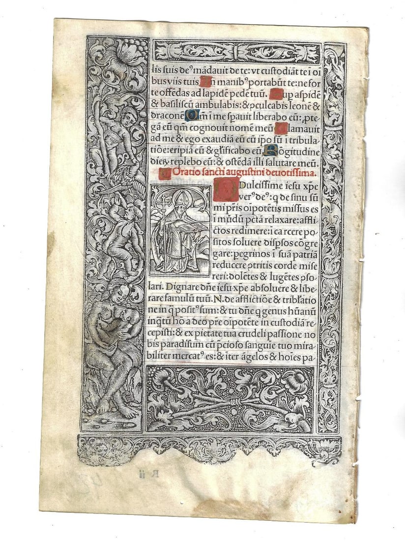 1523 Iluminated Book of Hours Leaf on Vellum - 2