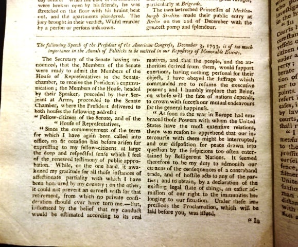 1793 George Washington State of the Union Address - 2