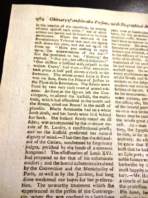 1793 Magazine Marie Antoinette Guillotined - 3