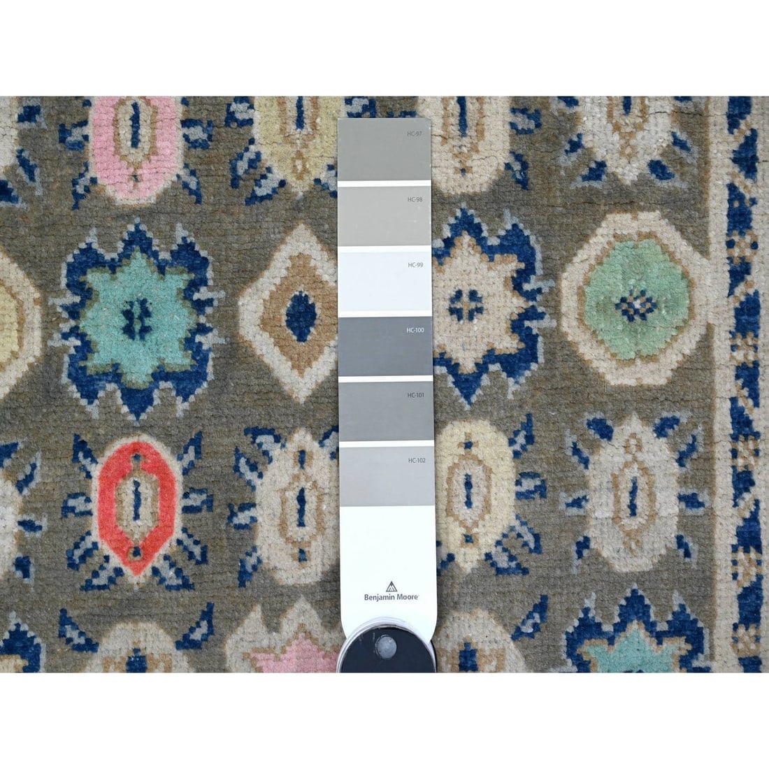 Power Gray Extra Soft Wool Hand Knotted Fusion Kazak Oriental Rug - 3
