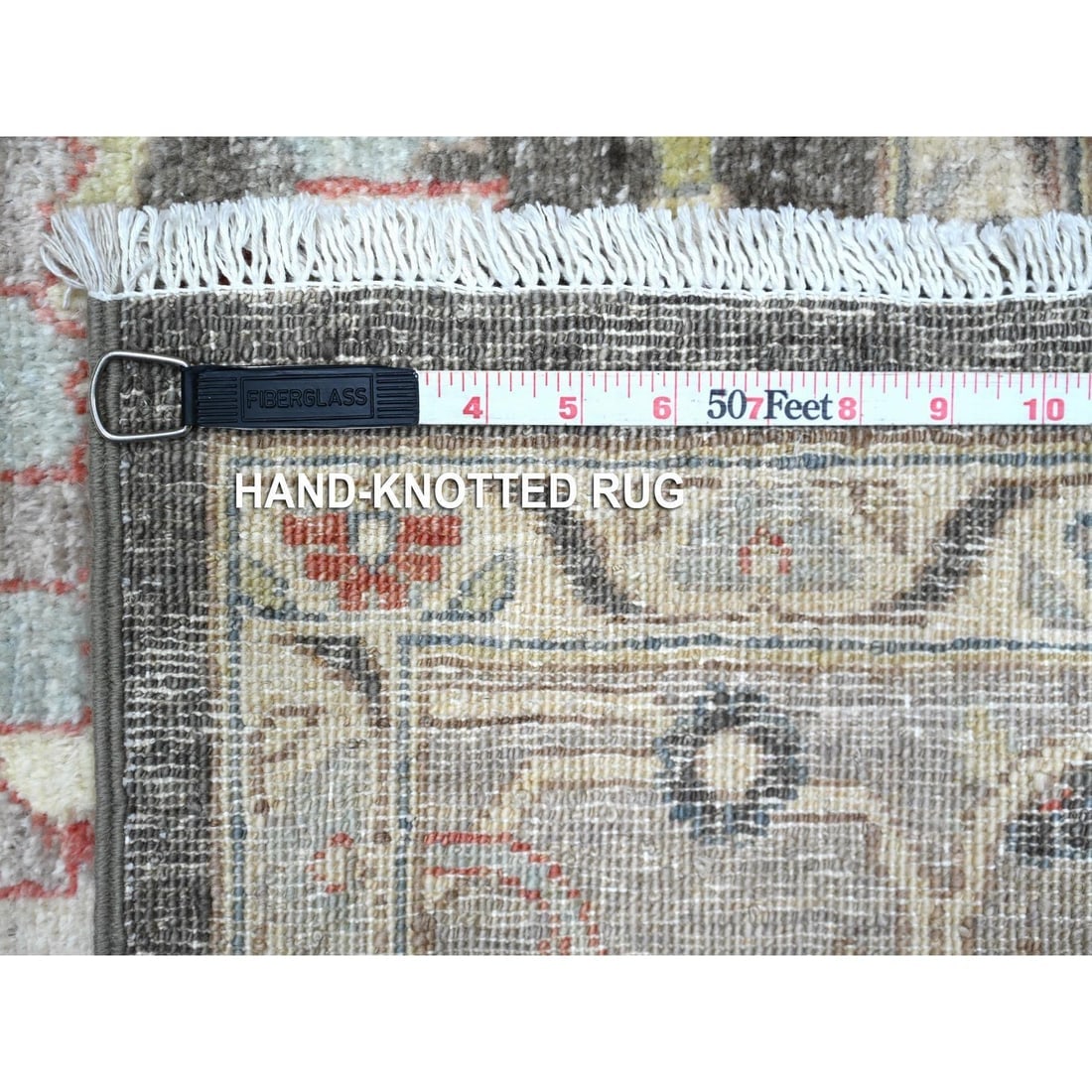 Abbey Black Hand Knotted Wool Fine Aryana Heris Design Oriental Rug - 11