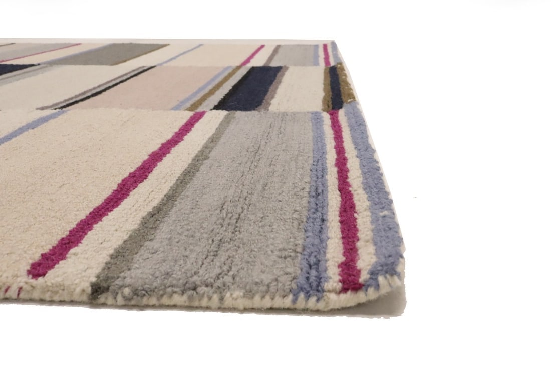 Multicolored Stripes 5X8 Hand-Tufted Modern Rug - 12