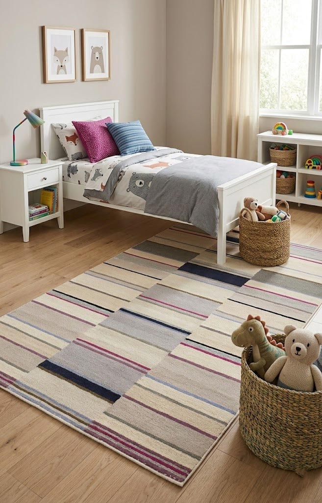 Multicolored Stripes 5X8 Hand-Tufted Modern Rug - 2