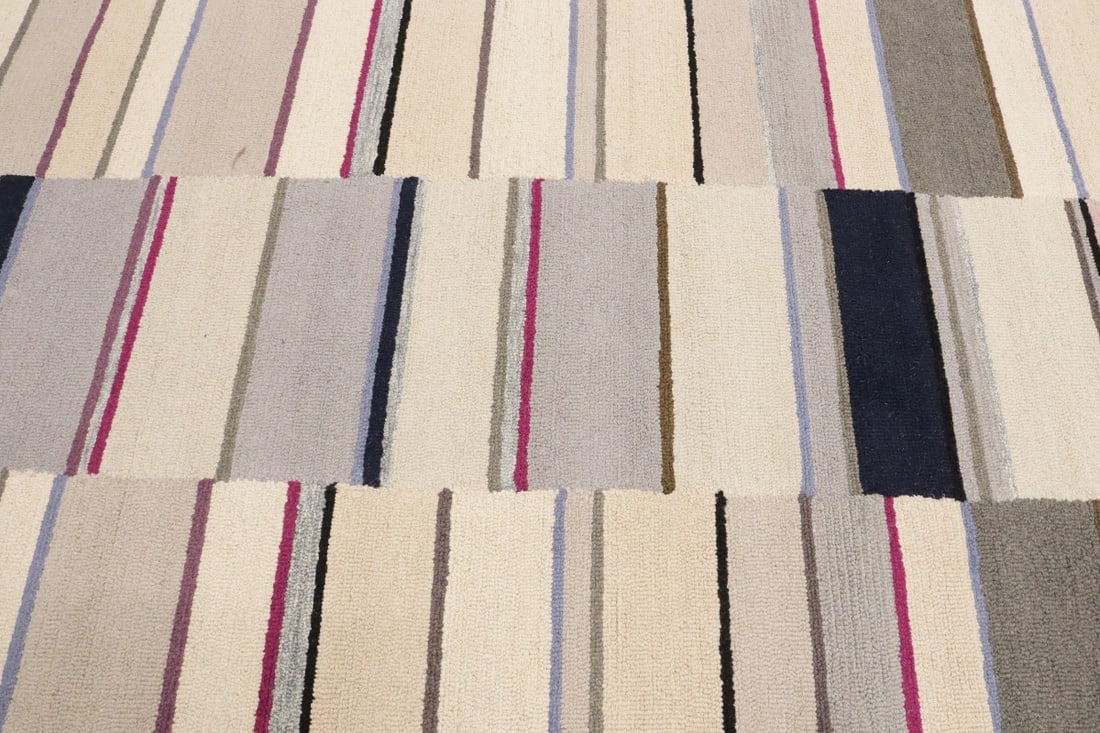 Multicolored Stripes 5X8 Hand-Tufted Modern Rug - 8