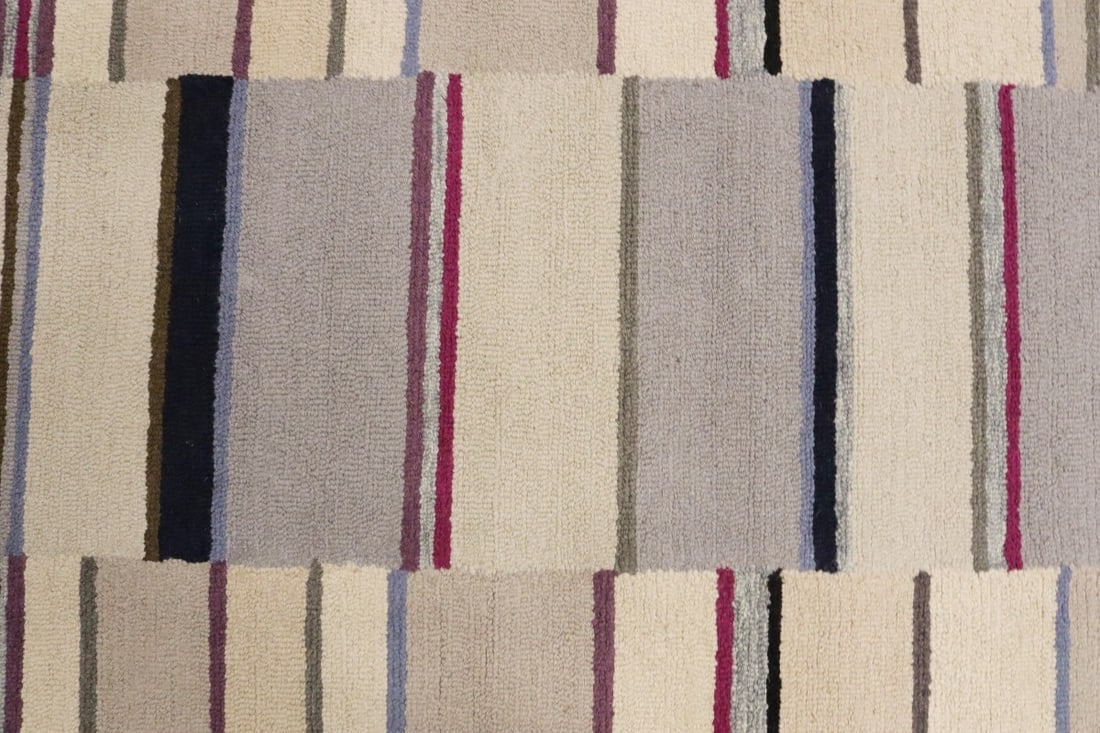 Multicolored Stripes 5X8 Hand-Tufted Modern Rug - 9