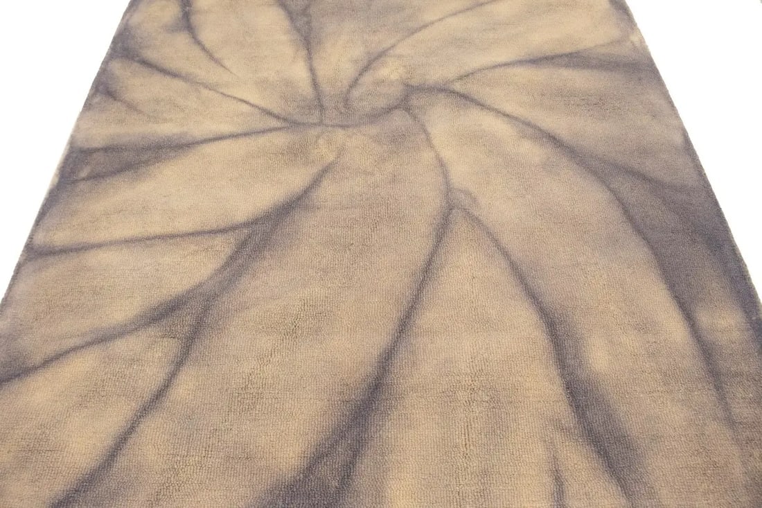 Pastel Purple Tie-Dye 5X8 Hand-Tufted Modern Rug - 4