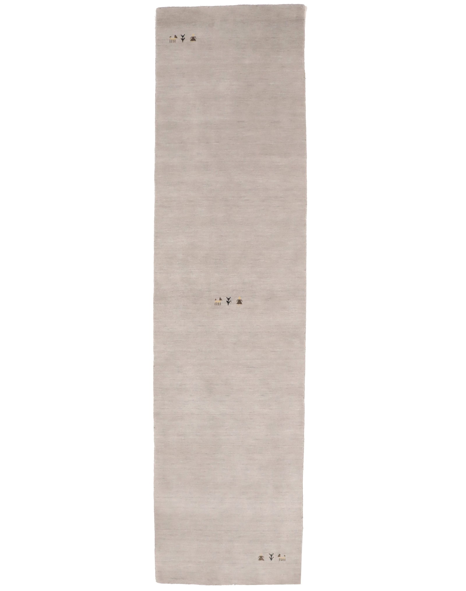 Greige Tribal 3X10 Gabbeh Modern Runner Rug: Title: Greige Tribal 3X10 Gabbeh Modern Runner Rug Description:Hand Knotted 3X10 greige oriental runner made with vegetable dyes (fine wool pile and cotton foundation), superior knot count, and
