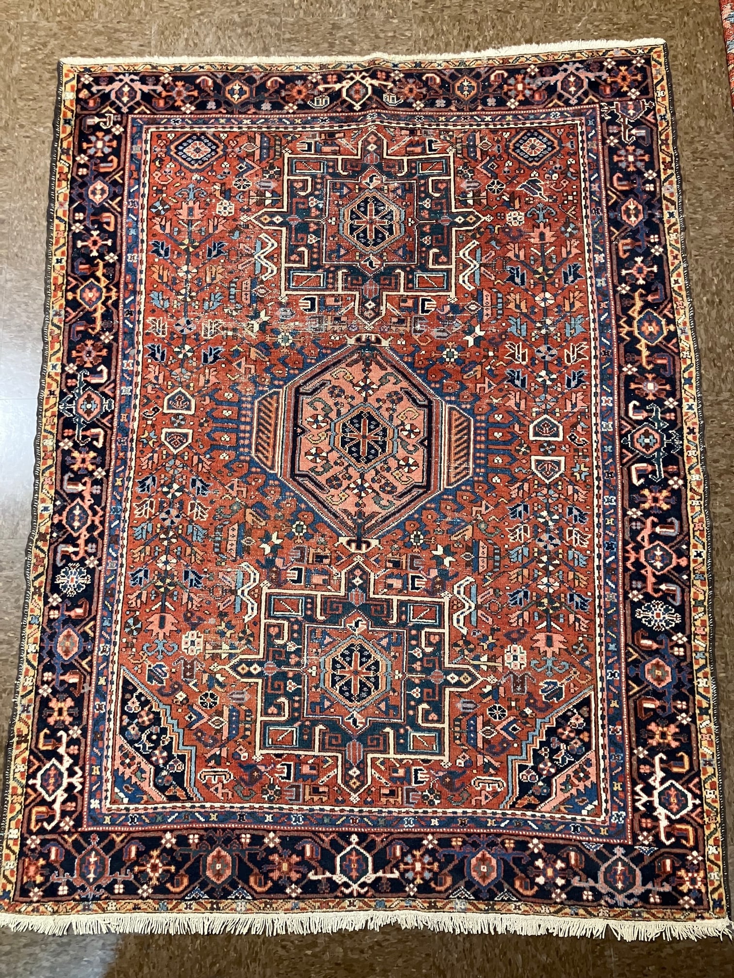Gharadje 4.8x6: Title:Gharadje 4.8x6 Origin:Iran Year:1940 Materials:wool Size:4.8x6 Description:Garadje Reserve: $900.00 Shipping: Domestic: Flat-rate of $80.00 to anywhere within the contiguous U.S. International: