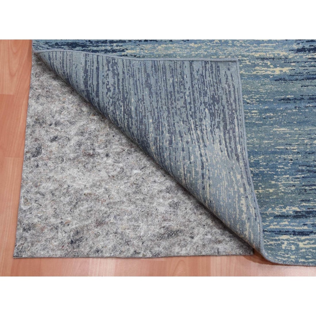 Hand Knotted Ombre Design Pure Wool Only Blue Oriental Runner Rug - 3