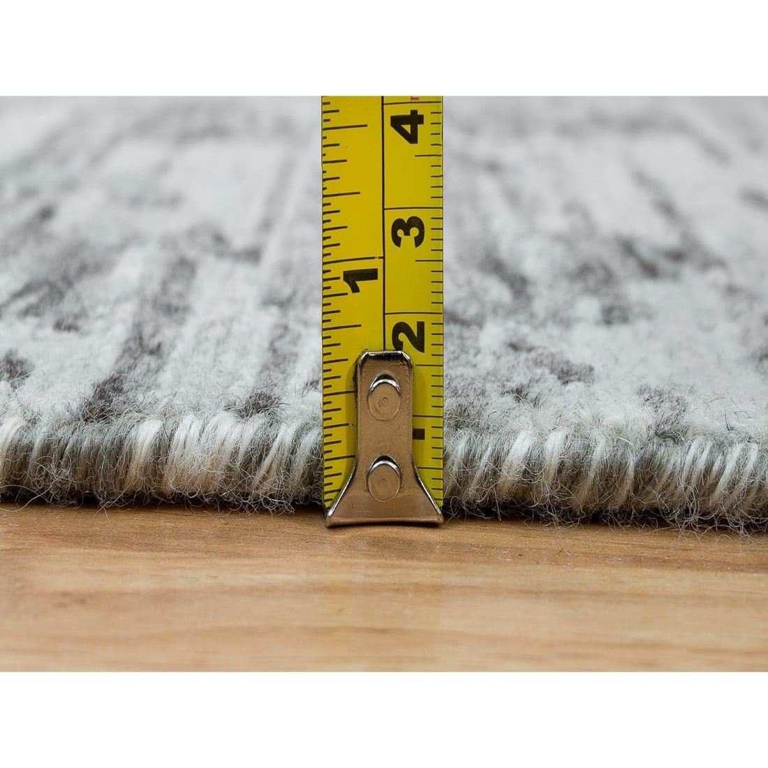Gray Hand Spun Wool Hand Knotted Modern Design XL Runner Oriental Rug - 7