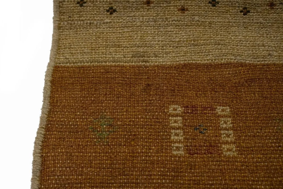 Multicolored Stripes 4X5 Gabbeh Persian Rug - 15