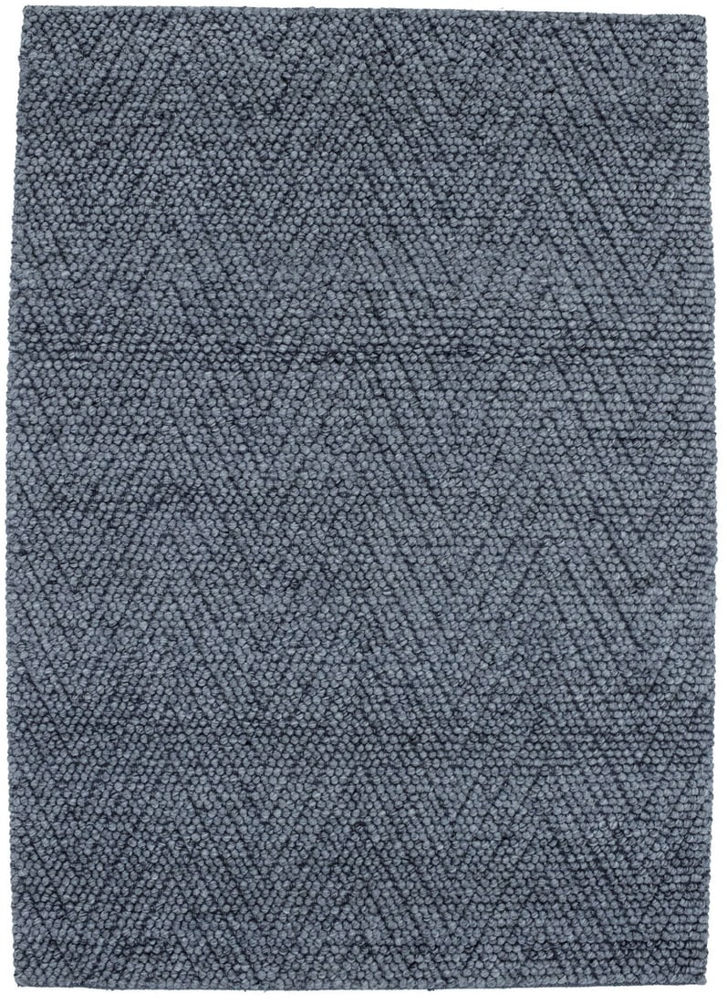 Geometric Handmade 4'7X6'4 Modern Rug: Title: Geometric Handmade 4'7X6'4 Modern Rug Description:Hand Knotted 4'7X6'4 dark gray oriental rug made with vegetable dyes (fine wool pile and cotton foundation), exceptional knot count, and