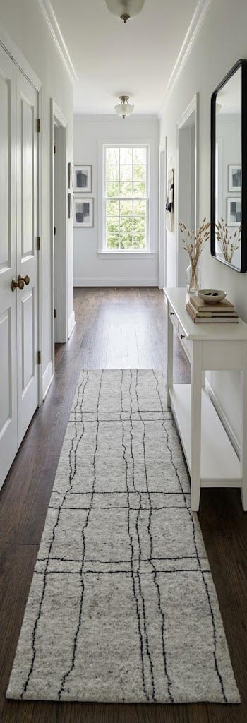 Cream Geometric Modern 3X8 Moroccan Style Oriental Runner Rug - 2