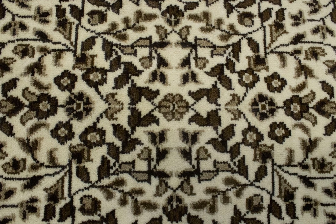 Cream Floral Kirman 3X4 Oriental Rug - 7