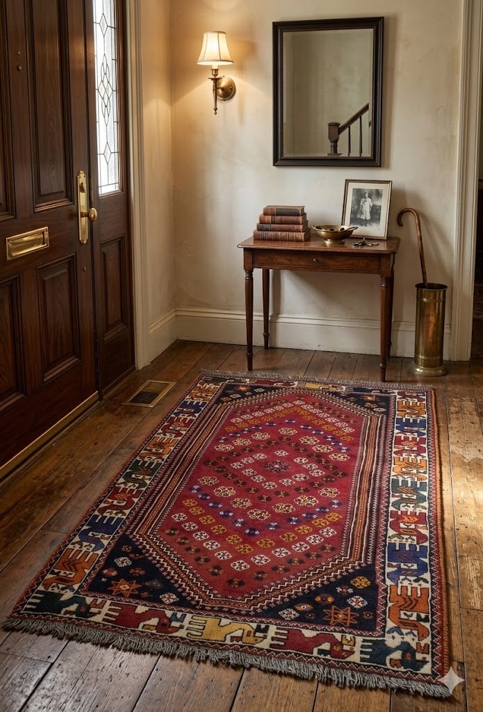 Red Tribal 4X6 Shiraz Persian Rug - 2