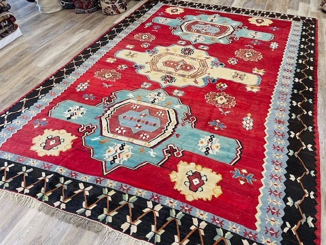 Dated 1904 Balkan Kilim Rug-5218 - 6