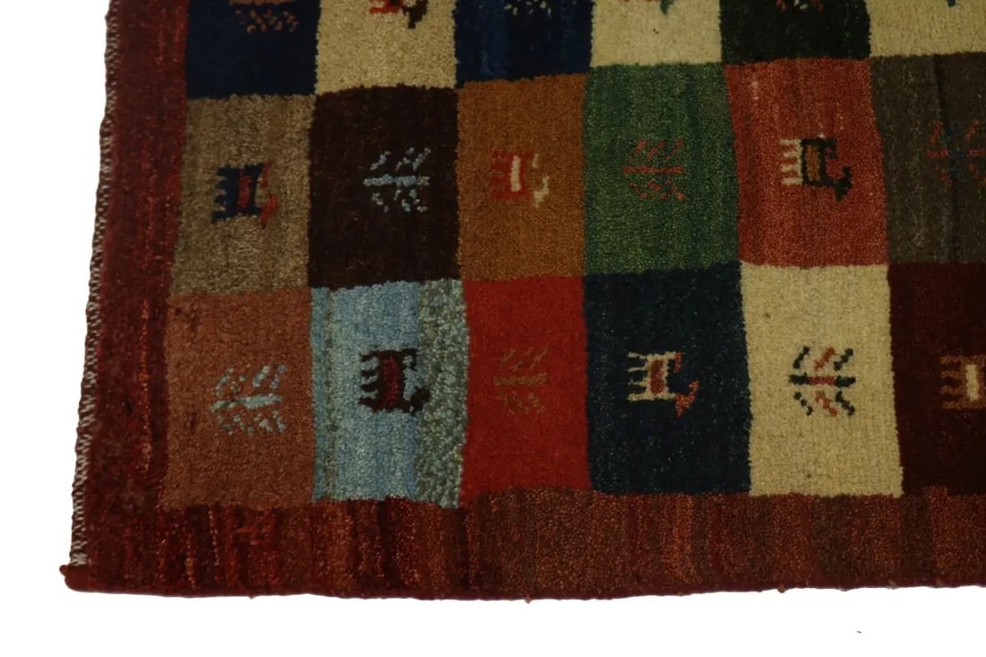 Multicolored Tribal 3X5 Gabbeh Persian Rug - 7