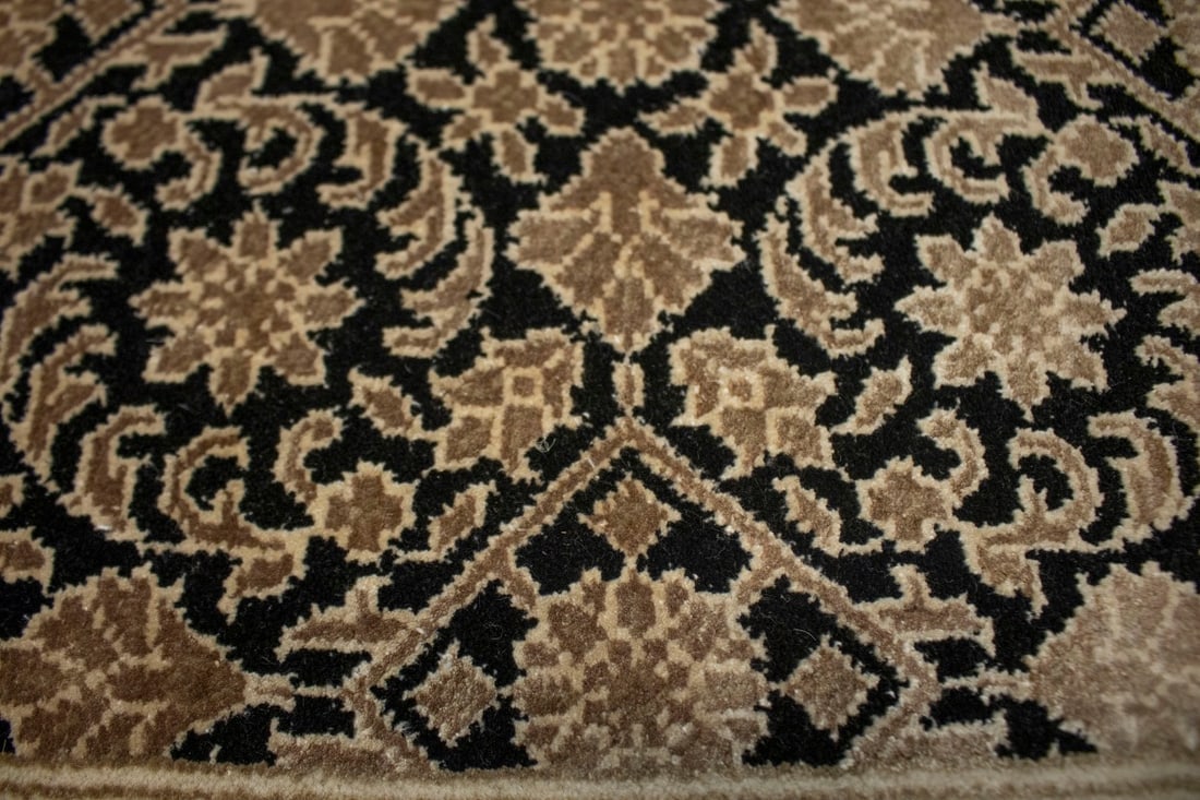 Black Floral Extra Fine 3X5 Herati Oriental Rug - 7