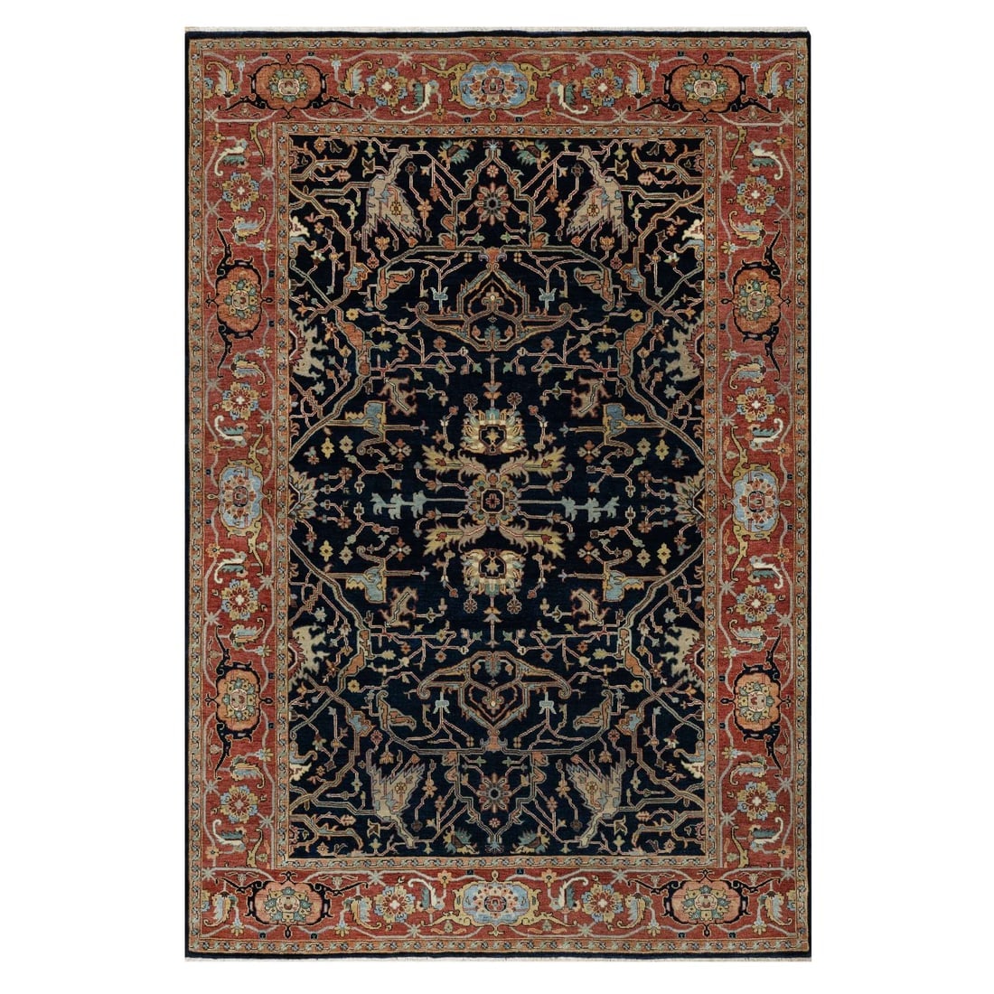 Polo Blue All Over Vines Design Lush and Plush Wool Hand Knotted Rug: Title: Polo Blue All Over Vines Design Lush and Plush Wool Hand Knotted Rug Description:This is a truly genuine one-of-a-kind. It has been Knotted for months and months in the centuries-old weaving