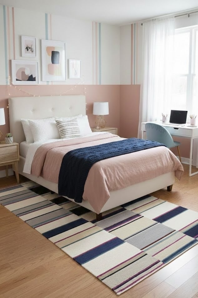 Multicolored Stripes 5X8 Hand-Tufted Modern Rug - 2