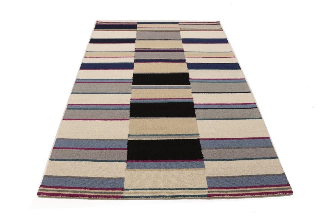 Multicolored Stripes 5X8 Hand-Tufted Modern Rug - 3