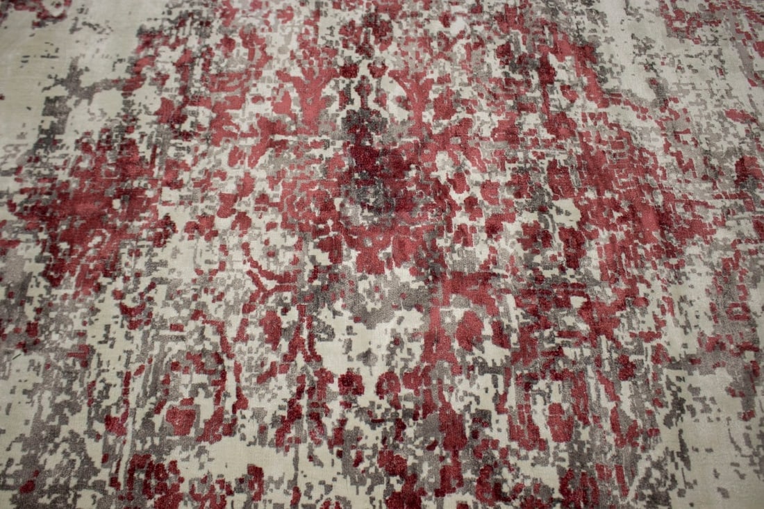 Distressed Floral Modern 6X6 Hand-Loomed Round Rug - 5