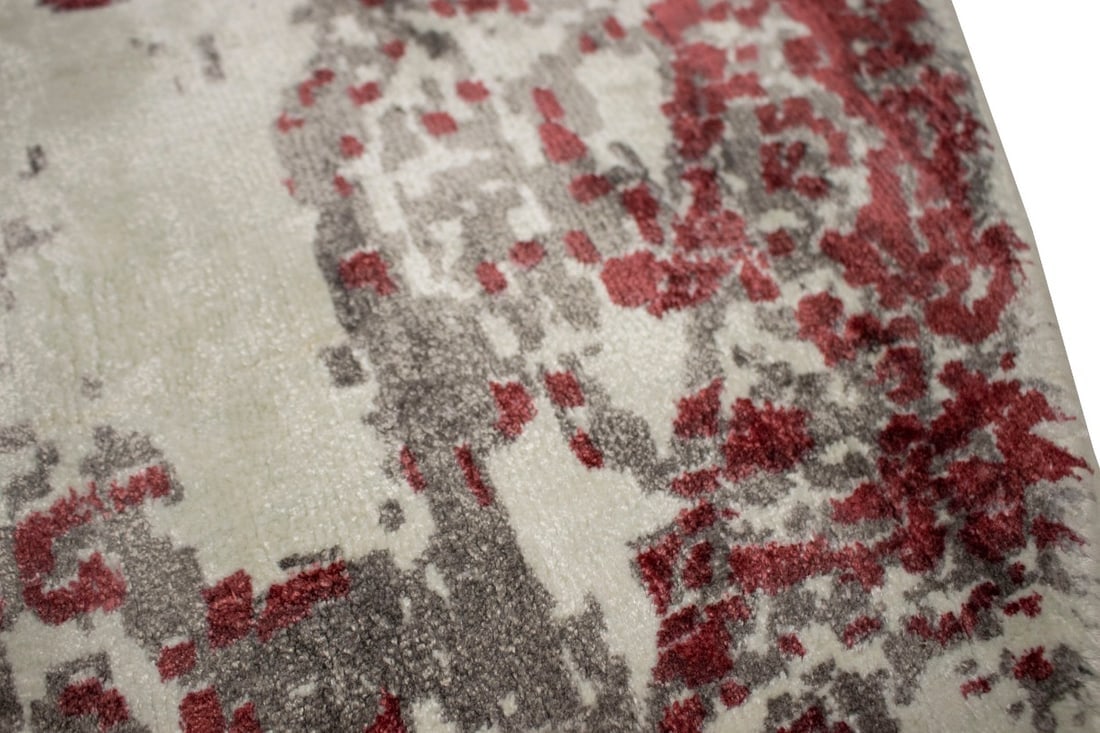 Distressed Floral Modern 6X6 Hand-Loomed Round Rug - 8