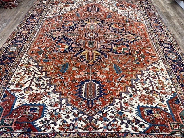 Antique Persian Heriz Rug-5186 - 7