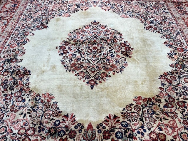 Antique Square Size Persian Sarouk Rug-1048 - 7