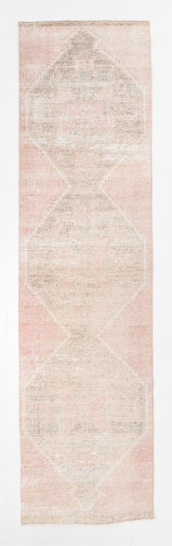 2'10'' x 10'9'' Turkish Vintage Runner Rug - 7303: Title: 2'10'' x 10'9'' Turkish Vintage Runner Rug - 7303 Description:2'10'' x 10'9'' Turkish Vintage Runner Rug - 7303 Origin:Turkiye Date/Period:1960-90 Materials:Wool,Cotton Dimension:2'10''x10'9'' 