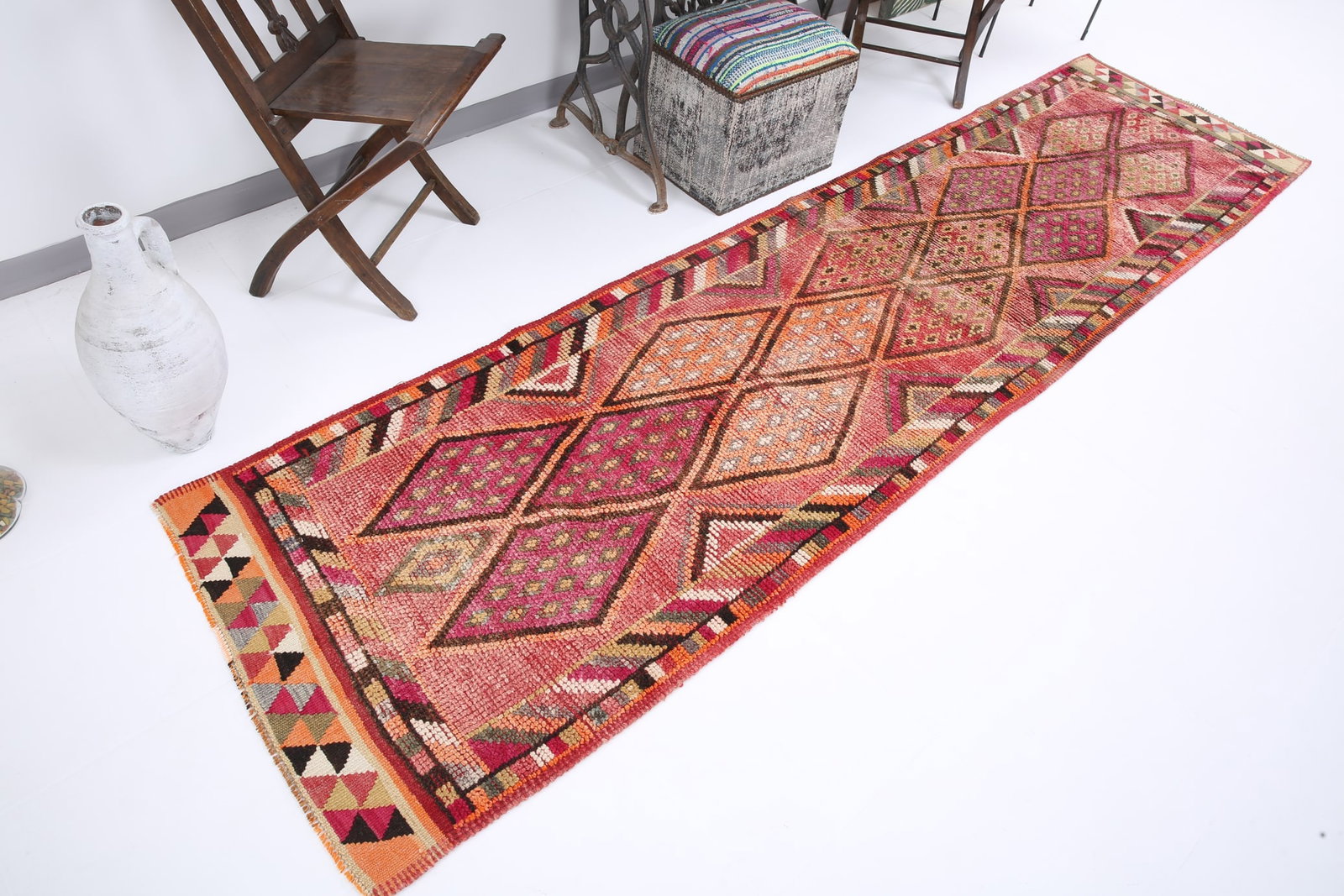 2'10'' x 11'1'' Vintage Wool Runner Rug - 18792 - 4