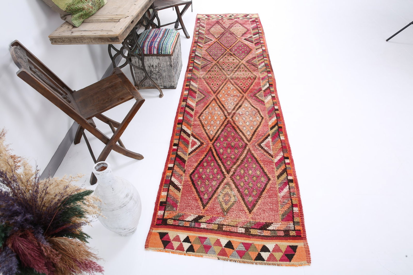 2'10'' x 11'1'' Vintage Wool Runner Rug - 18792 - 5