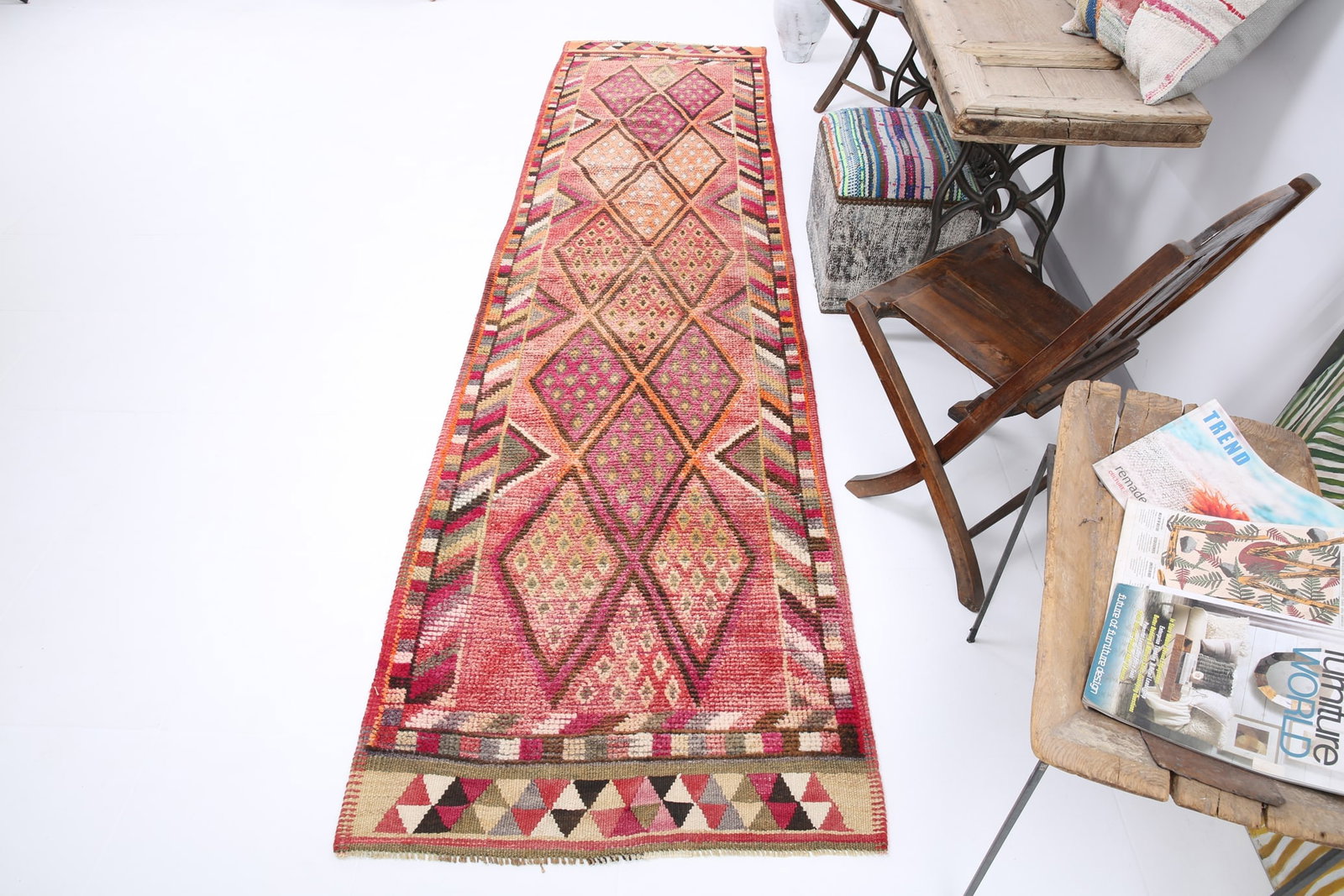 2'10'' x 11'1'' Vintage Wool Runner Rug - 18792 - 6