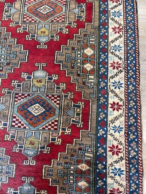 Antique Turkish Geometric Runner-4063 - 5