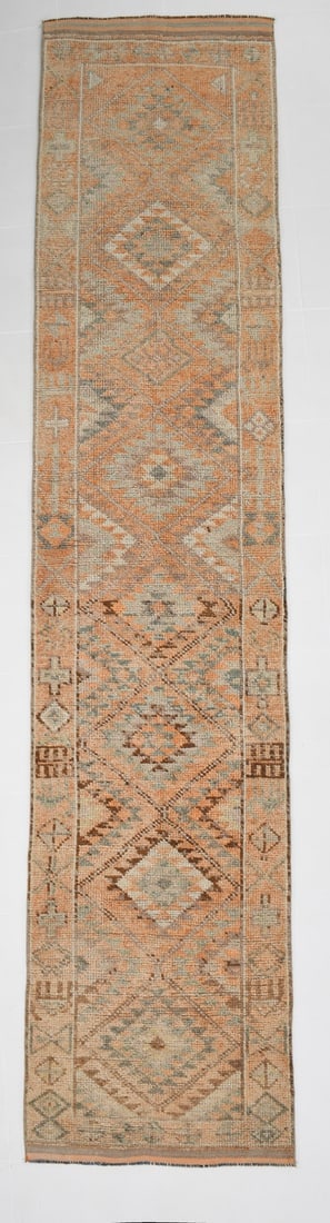 2'11'' x 13'4'' Handmade Vintage Wool Rug - 18979 (1 of 18)