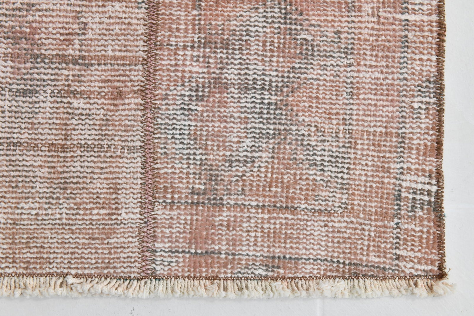 1'11'' x 4'3'' Handmade Vintage Wool Patchwork Rug - 21602 - 11