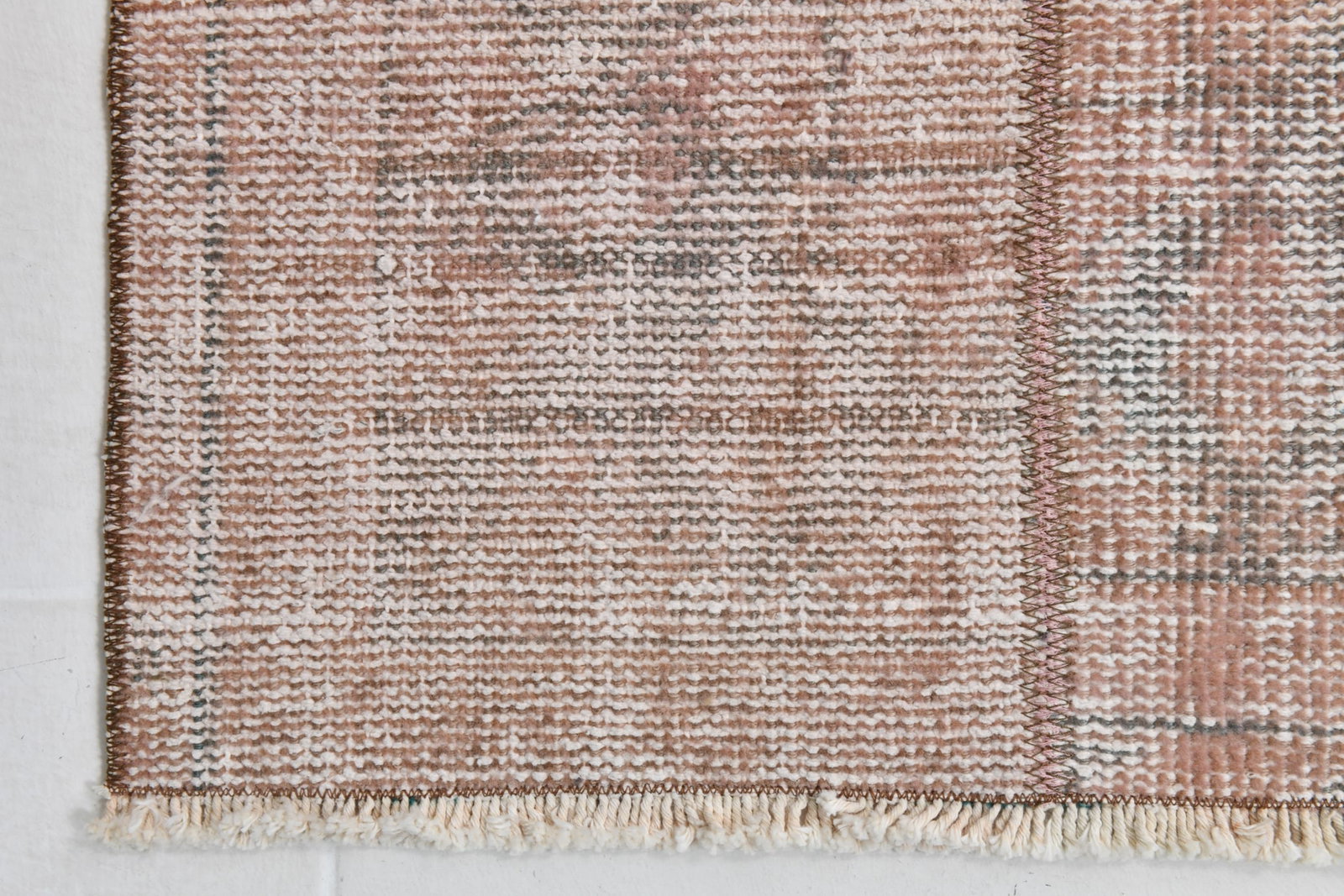 1'11'' x 4'3'' Handmade Vintage Wool Patchwork Rug - 21602 - 12