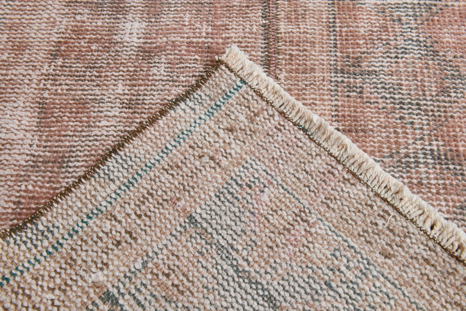 1'11'' x 4'3'' Handmade Vintage Wool Patchwork Rug - 21602 - 13