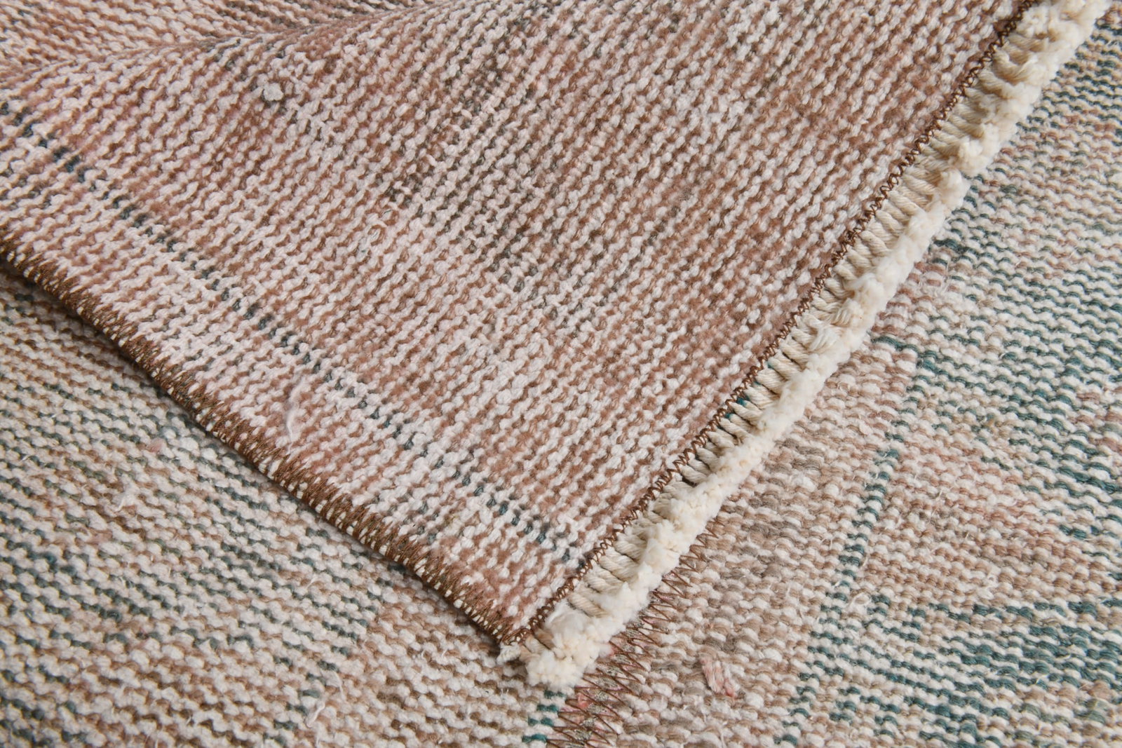 1'11'' x 4'3'' Handmade Vintage Wool Patchwork Rug - 21602 - 16